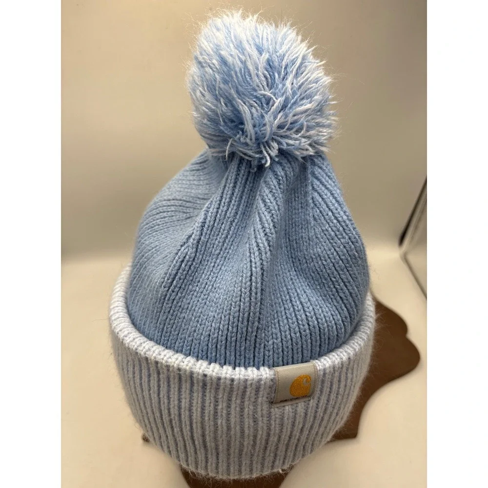 Carhartt Rib-Knit Pom-Pom Cuffed Beanie - Skystone